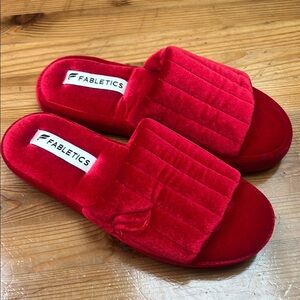 Fabletics Red Velvet Slippers